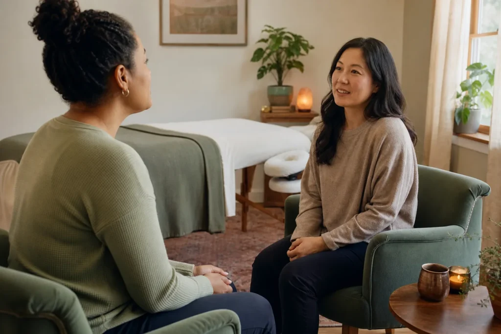 A calm visual guide to light, medium, and firm massage pressure