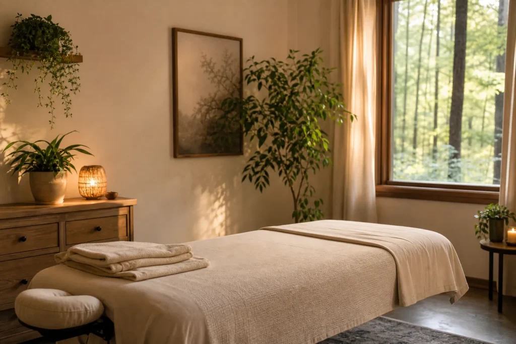 Warm, quiet bodywork setting at Relax Deva in Bella Vista